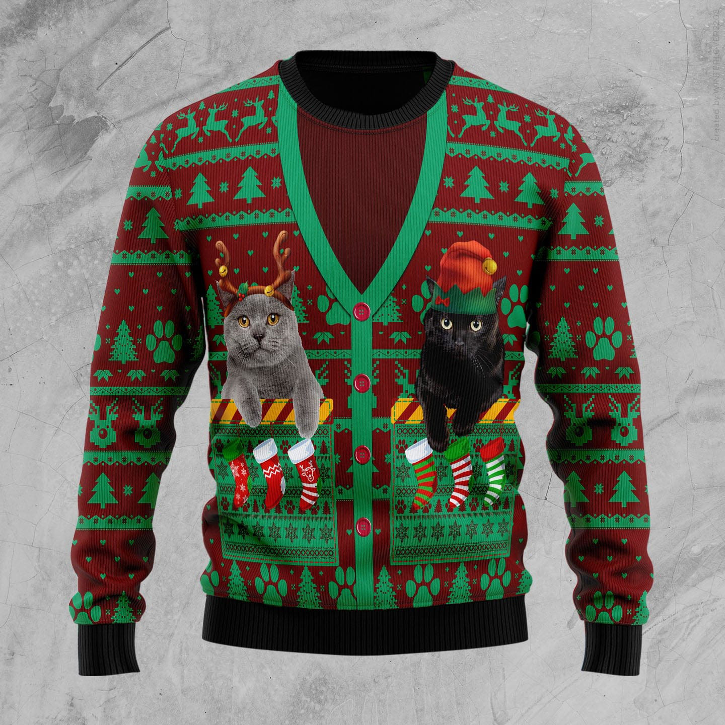 Cats And Socks Ugly Christmas Sweater Holiday Apparel Christmas Presents For Cat Lovers