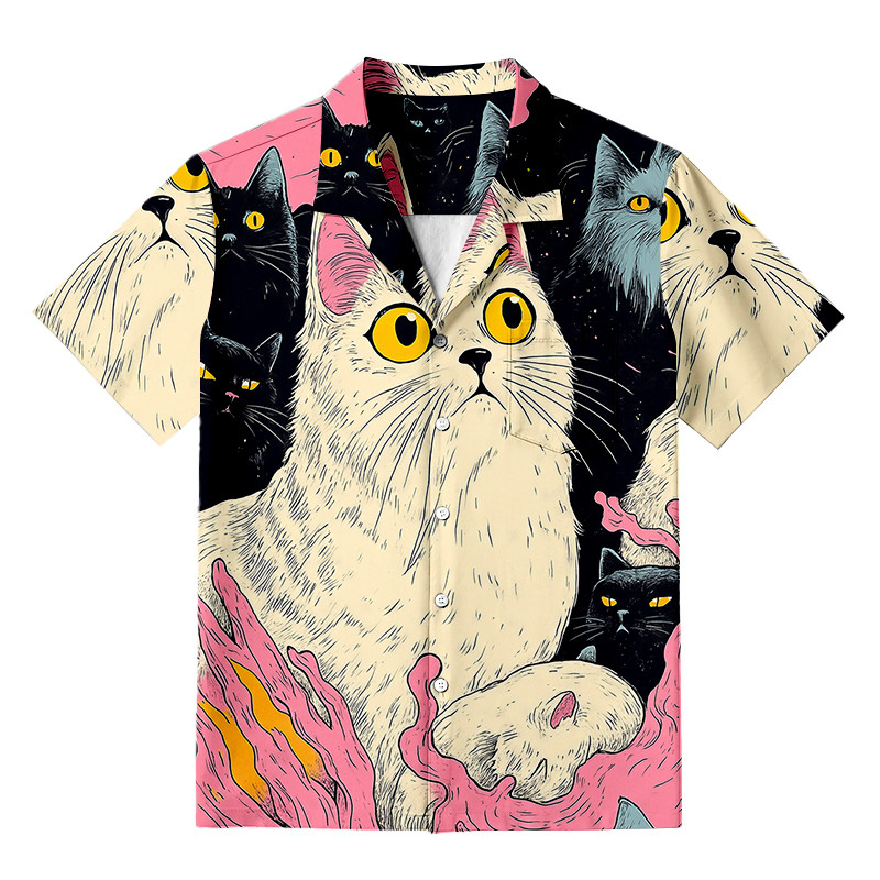 Cats Fantasy Universe Button Up Shirt Animal Shirt Best Gifts For Cat Lovers