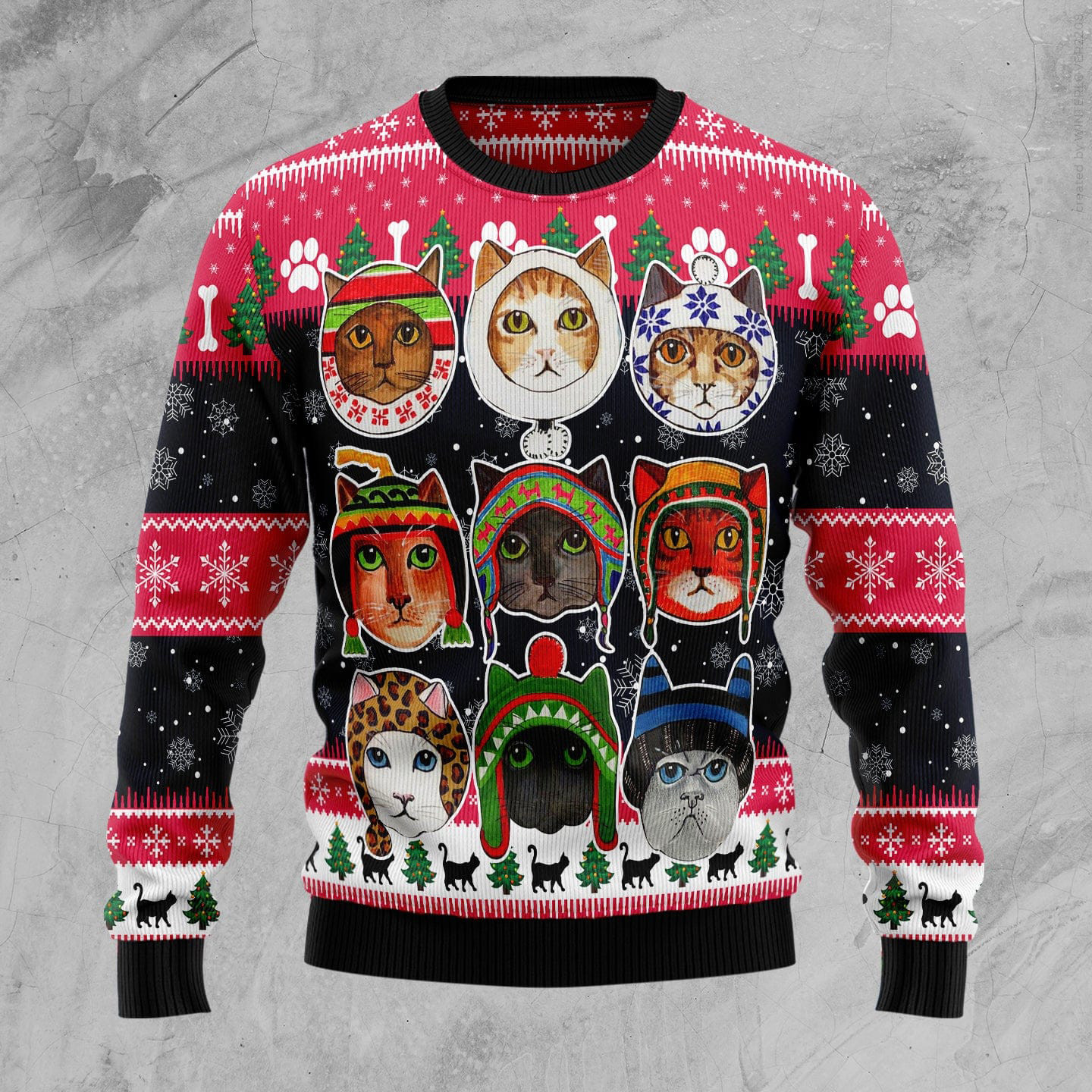 Cats In Winter Mens Funny Xmas Sweaters Funny Christmas Apparel Best Cat Gifts