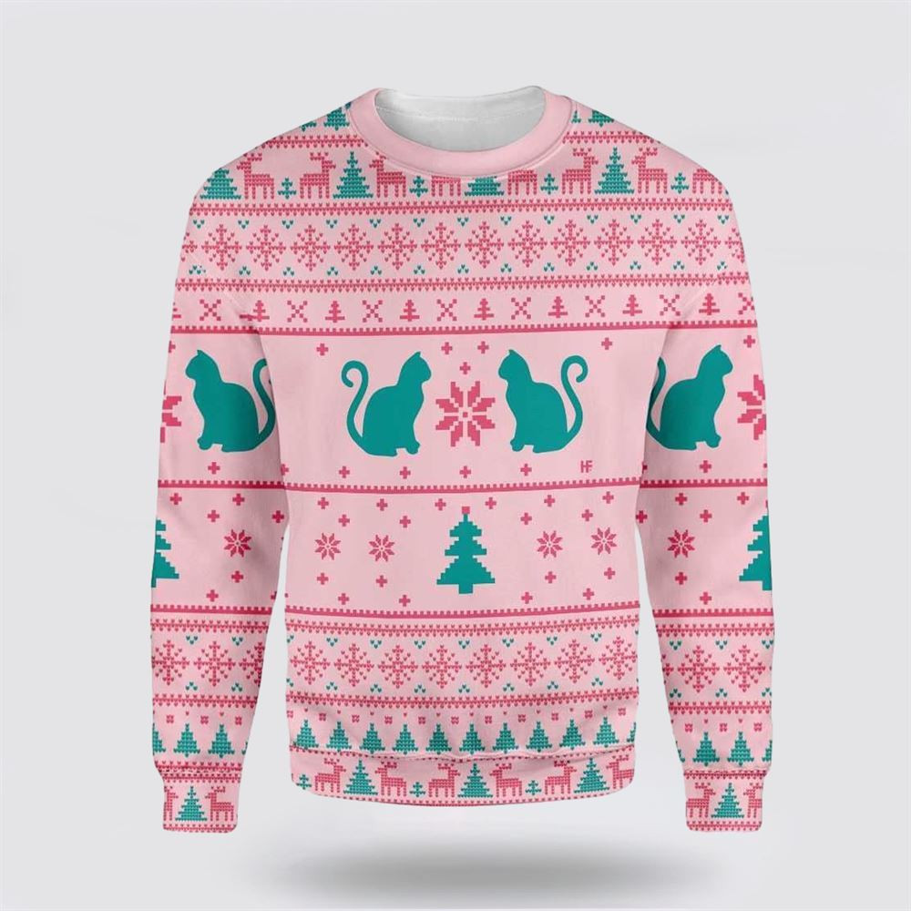 Cats Love Christmas Ugly Christmas Sweater Christmas Gift For Cat Love Christmas Present Ideas