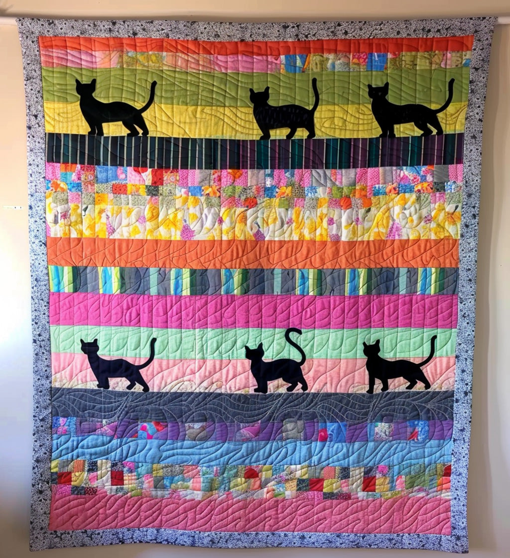 Cat's Meow Quilted Blanket Cat Christmas Gifts