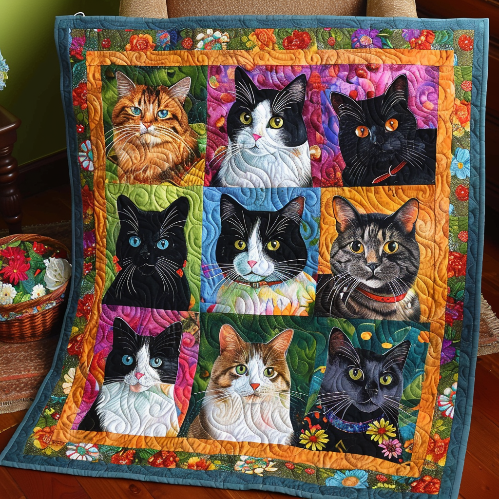 Cats Quilt Blanket Best Throw Blanket Best Presents For Cat Lovers
