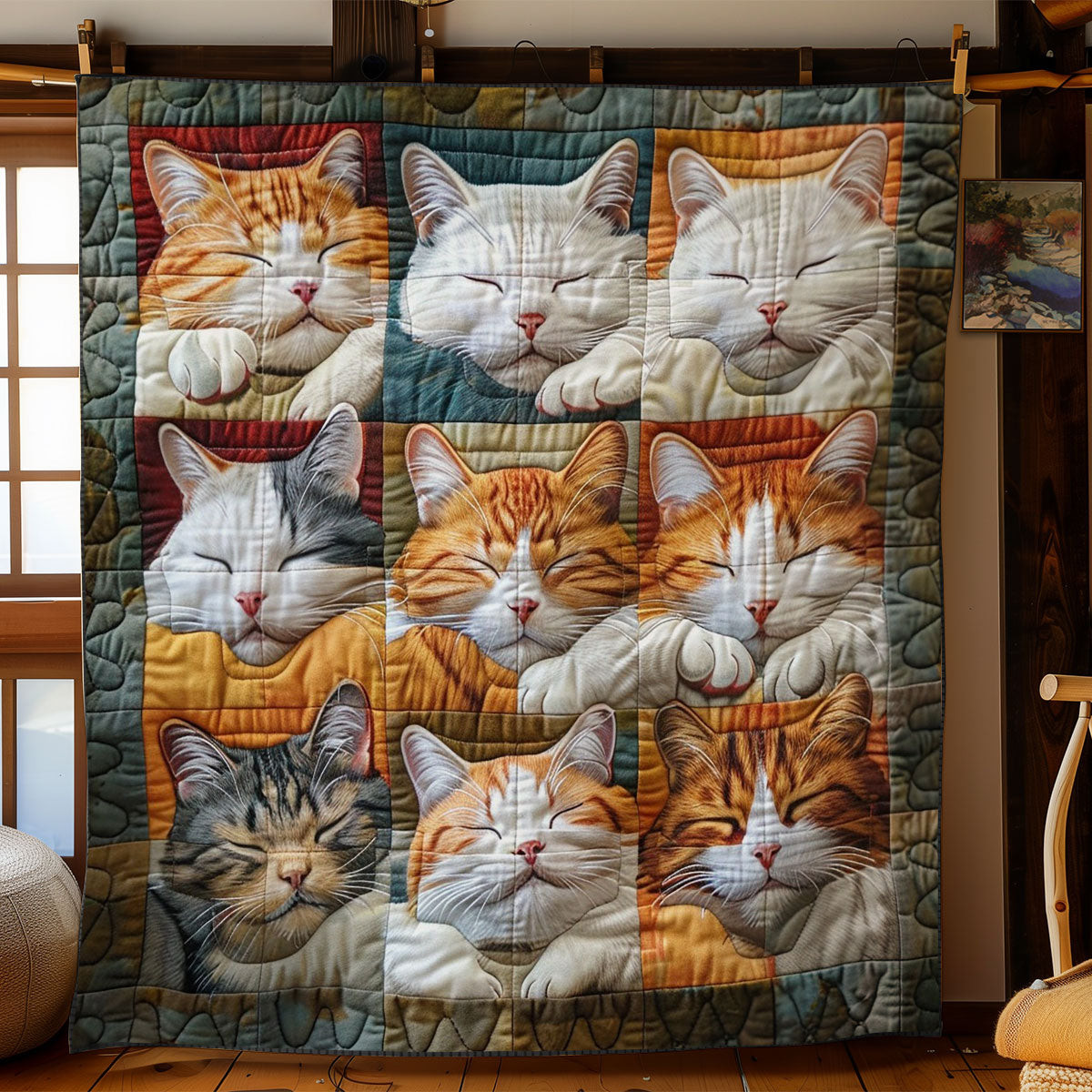 Cats Sleeping Quilt Blanket Luxury Throw Blankets Gifts For Dads Who Have Everything