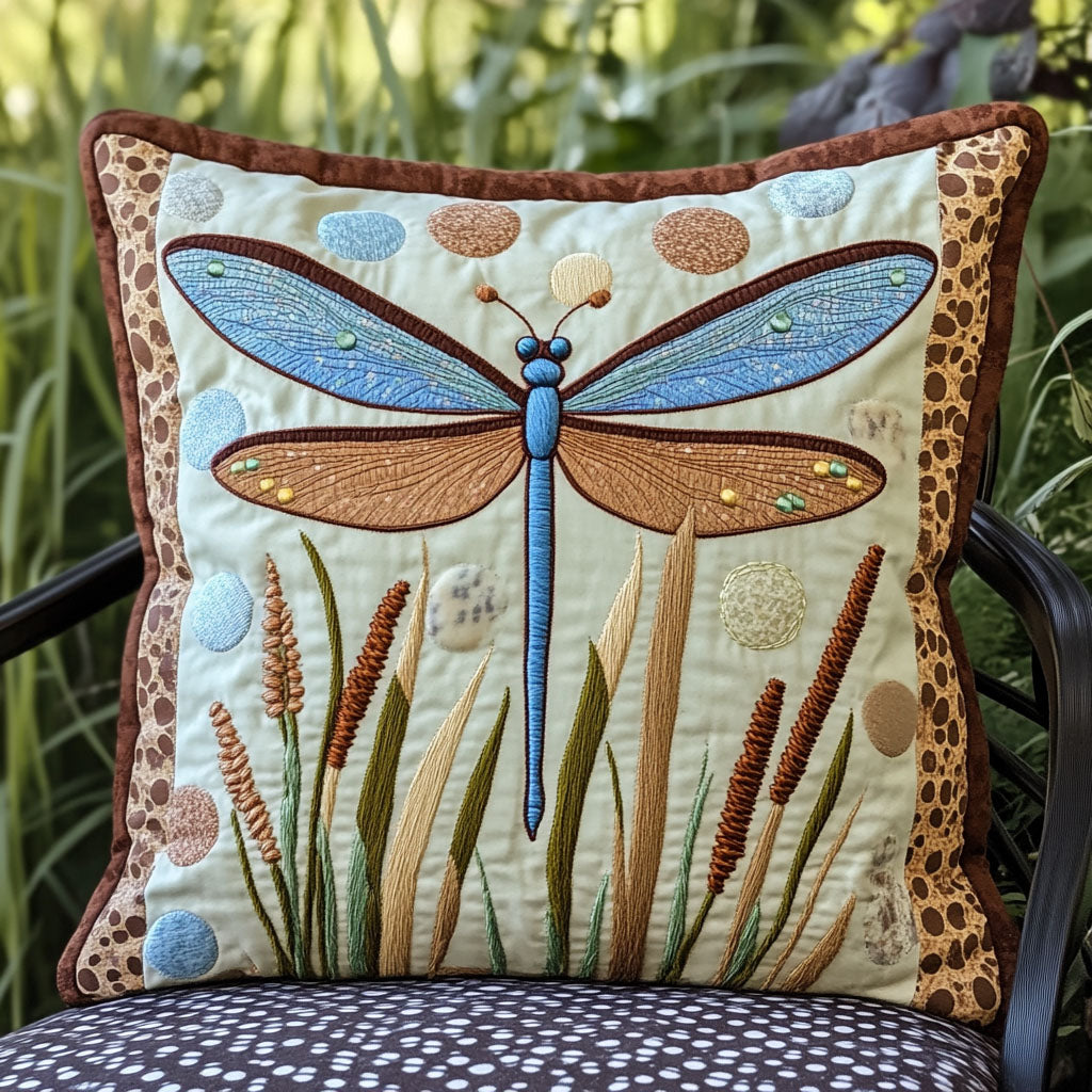 Cattail Dreams Quilted Pillow Case Throw Pillow Covers Best Dragonfly Christmas Gifts