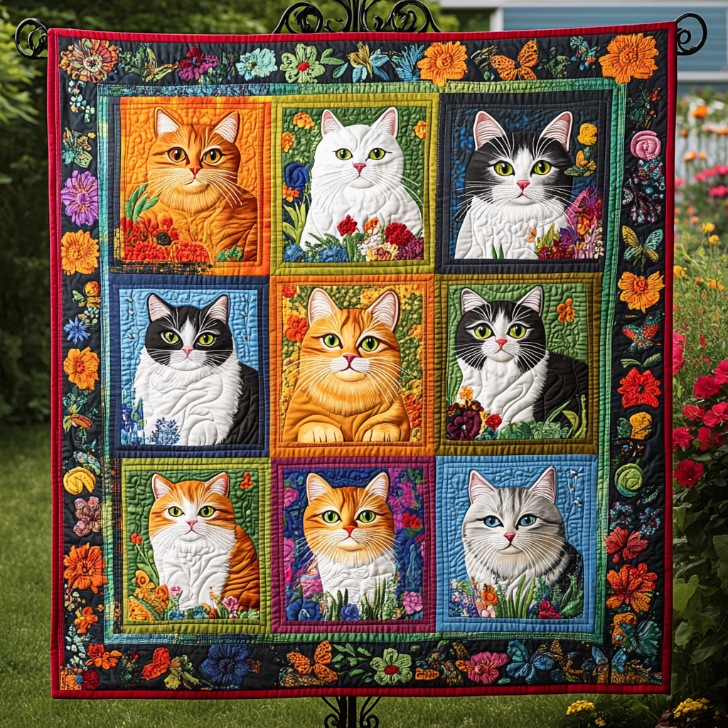 Cattitude Chic Quilted Blanket Cute Blankets For Her