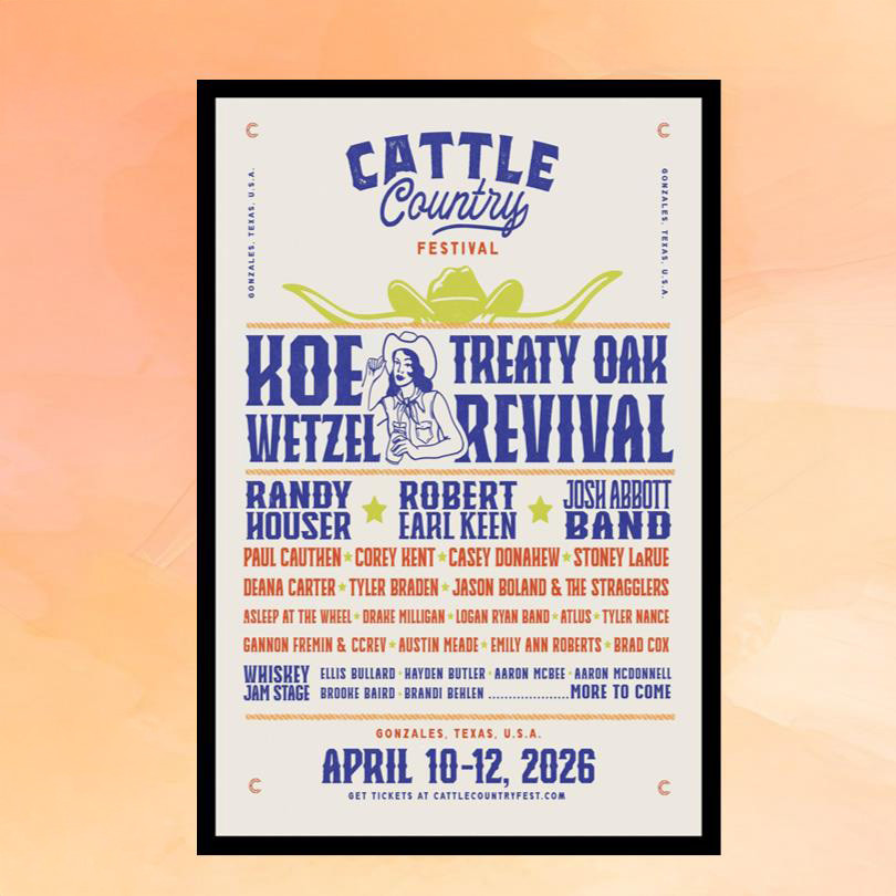 Cattle Country Music Festival Merch Gonzales TX April 10 12 2026 Poster Gifts For Music Lovers