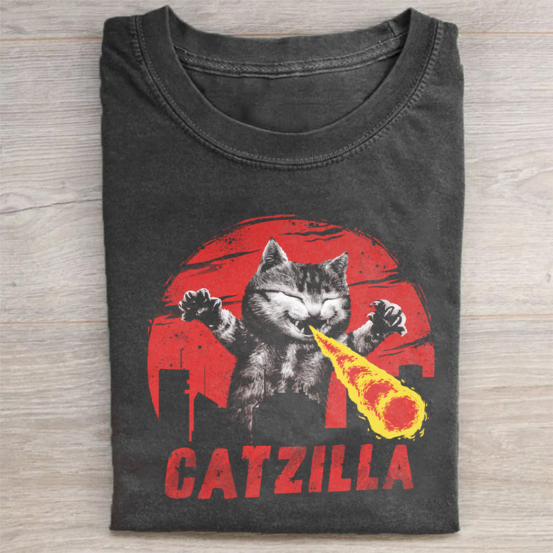 Catzilla Shirt Funny Cat Lovers Merch Best Gift For Pet Owners