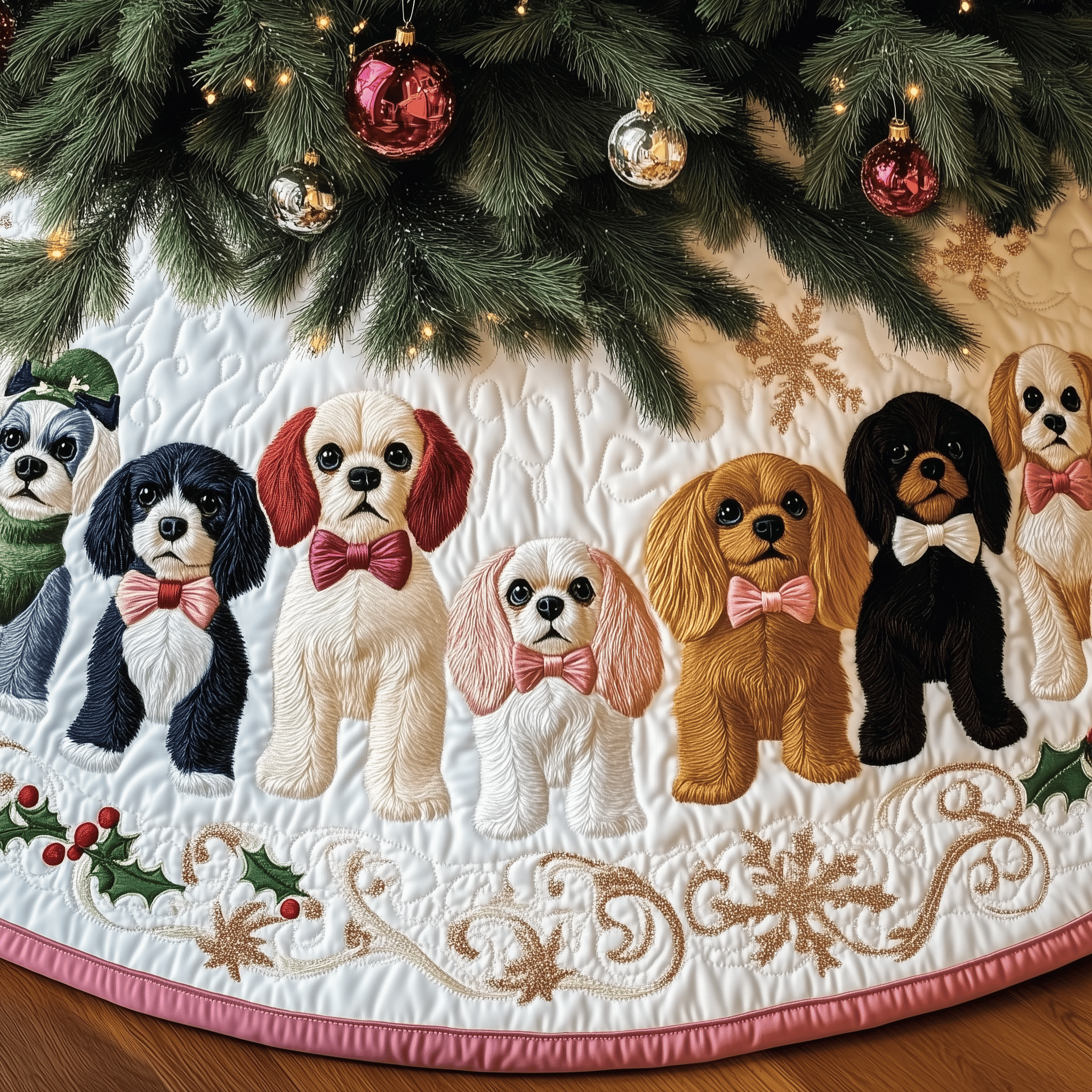 Cavalier King Charles Spaniel Quilted Tree Skirt Christmas Gifts For A Household