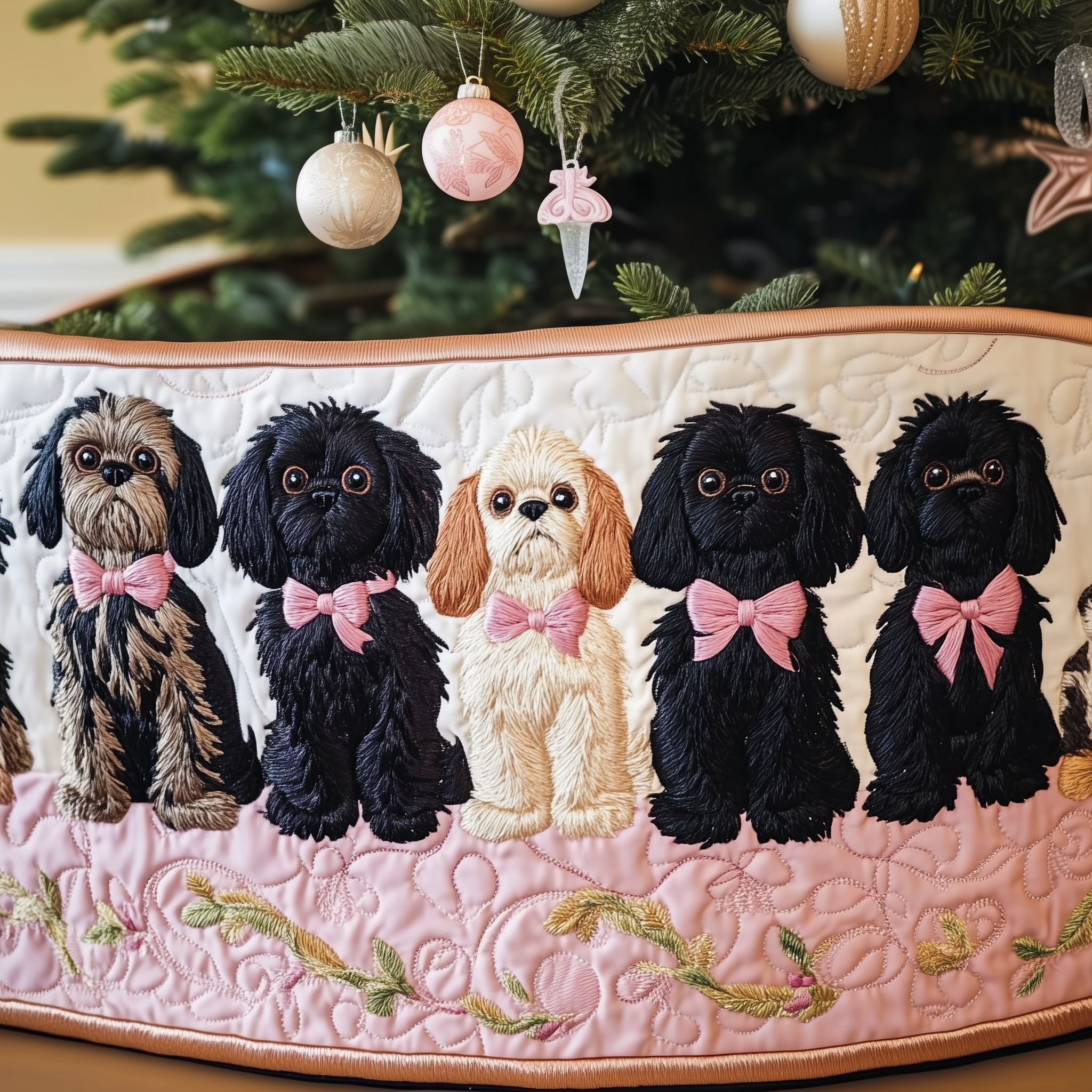 Cavalier King Charles Spaniel Quilted Tree Skirt Meaningful Anniversary Gift Merch