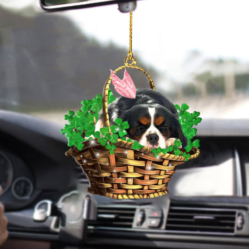 Cavalier King Charles Spaniel Sleeping Lucky Fairy Two Sided Car Ornament