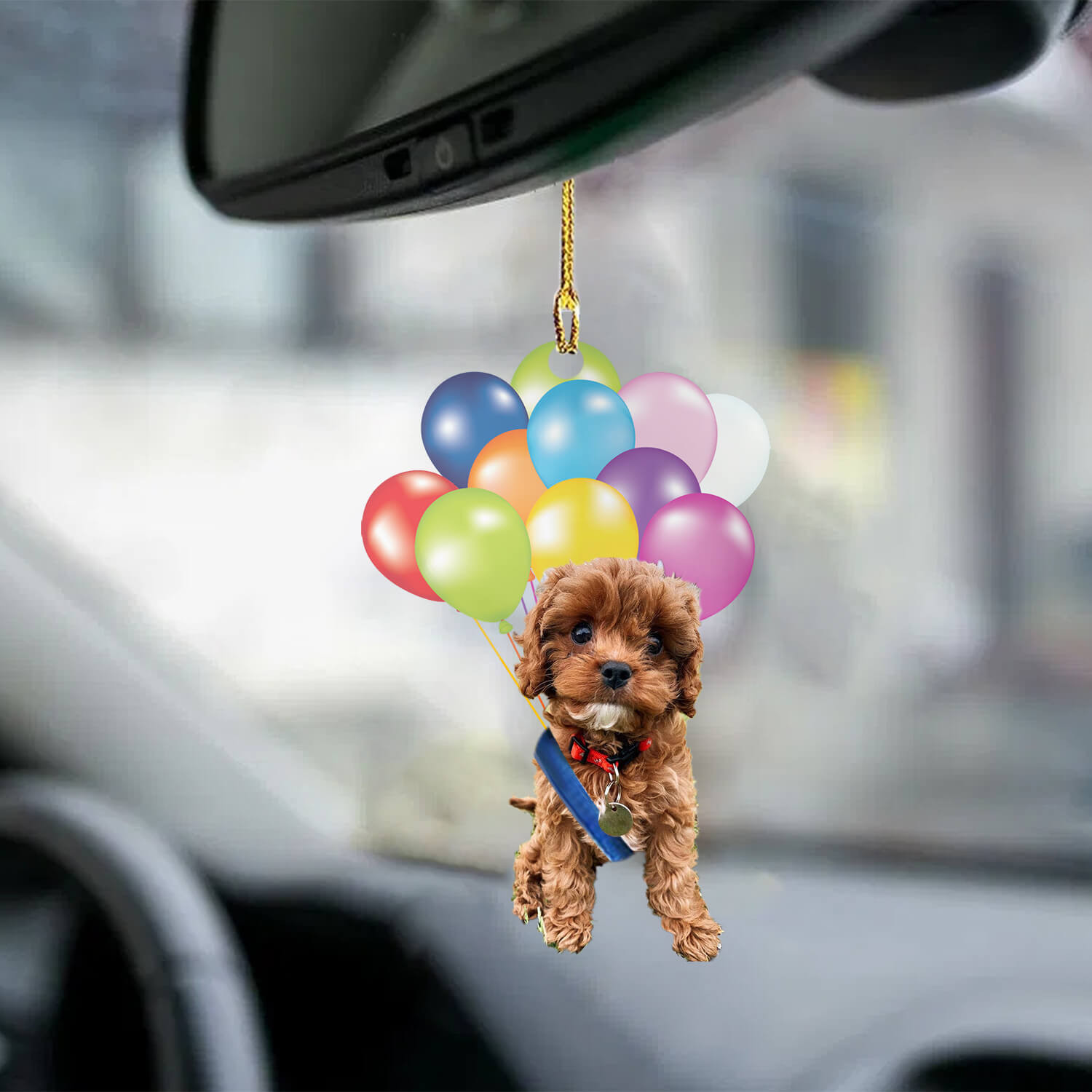 Cavapoo Dog Fly With Bubbles Dog Hanging Ornament Dog Ornament Lasfour