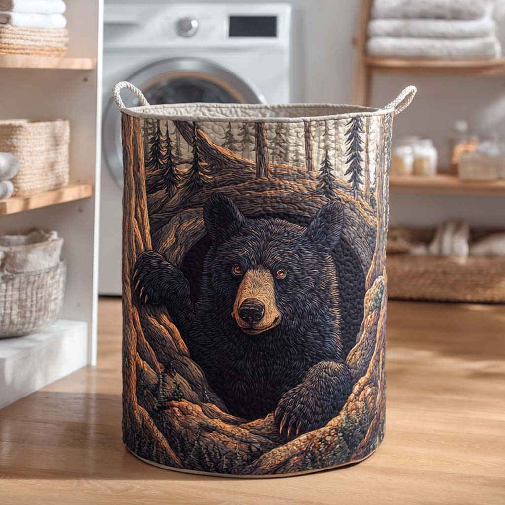Cave Dweller Quilted Laundry Basket Elegant Quilted Laundry Tote Gift for Daily Organization