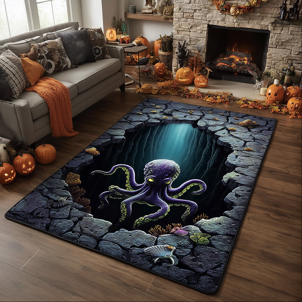 Cave Kraken Lair Area Rug Christmas Entry Way Decor Christmas Gifts For Ocean Lovers