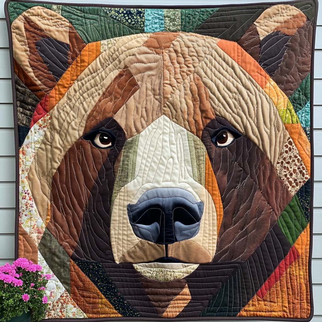 Cave Sentinel Quilted Blanket Winter Decor Blanket Bear Gifts For Him