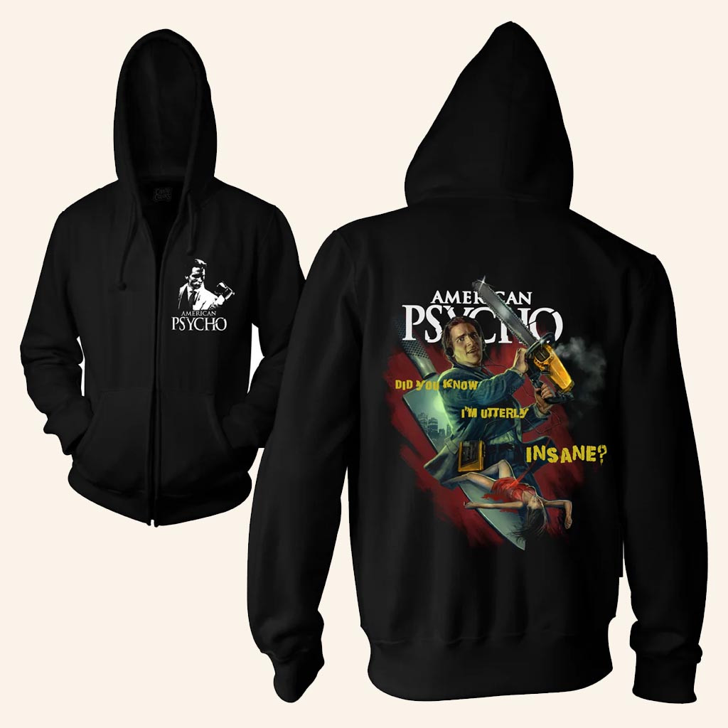 Cavitycolors Merch American Psycho I Feel Lethal Zip Up Hoodie Present For Husband