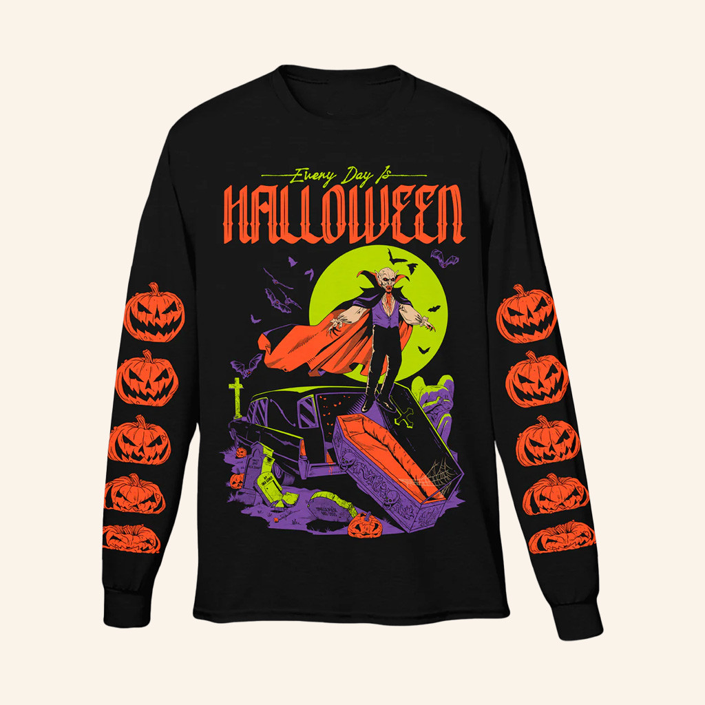 Cavitycolors Merch Every Day Is Halloween 2025 Long Sleeve Shirt Gifts For Him Cavitycolors Merch Every Day Is Halloween 2025 Long Sleeve Shirt Gifts For Him