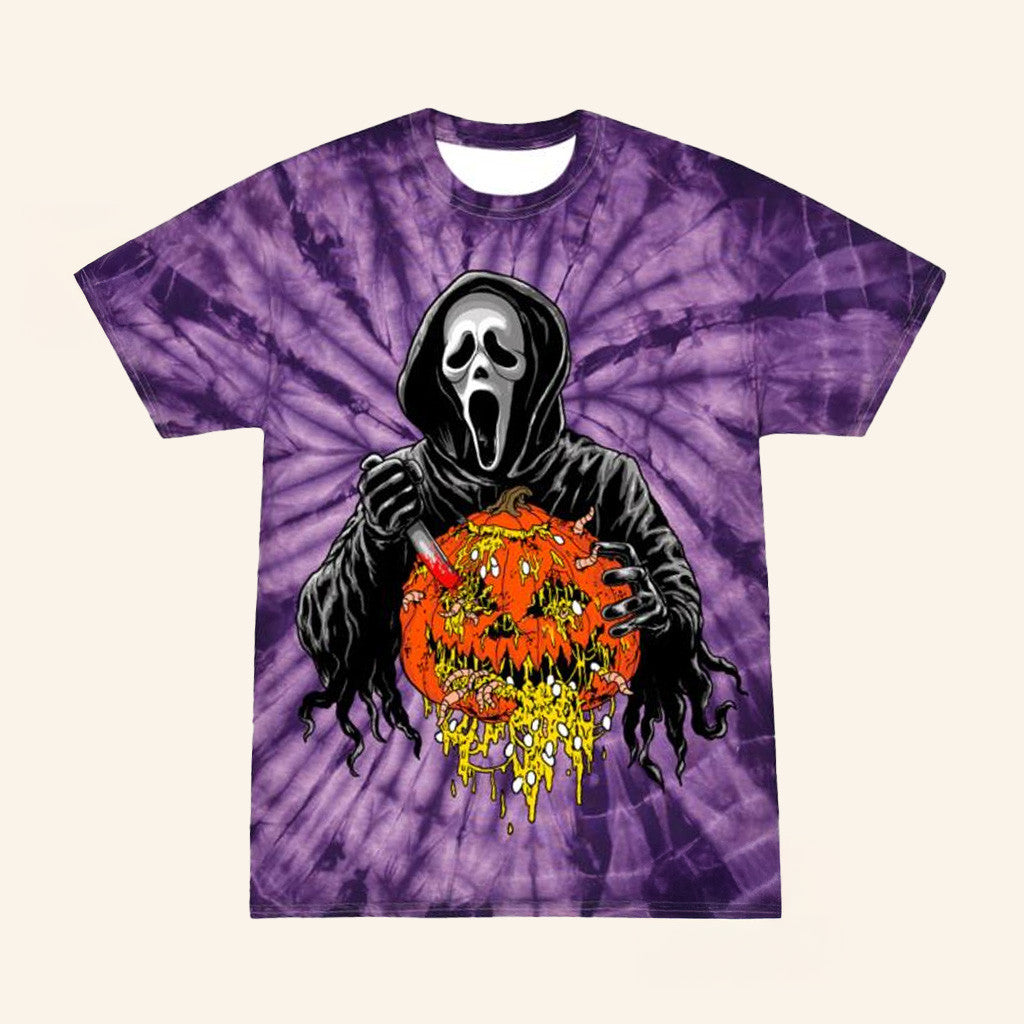 Cavitycolors Merch Ghost Face Creepy Carver Tie Dye T-Shirt Halloween Gifts For Friends Cavitycolors Merch Ghost Face Creepy Carver Tie Dye T-Shirt Halloween Gifts For Friends