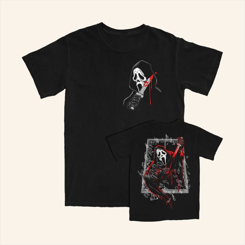 Cavitycolors Merch Ghostface Party Crasher T-Shirt Halloween Gifts For Him Gifts For Fans