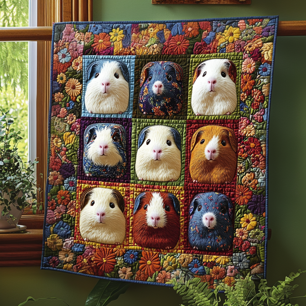 Cavy Cuddles Quilted Blanket Best Couch Throw Blanket Cool Gifts For Animal Lovers