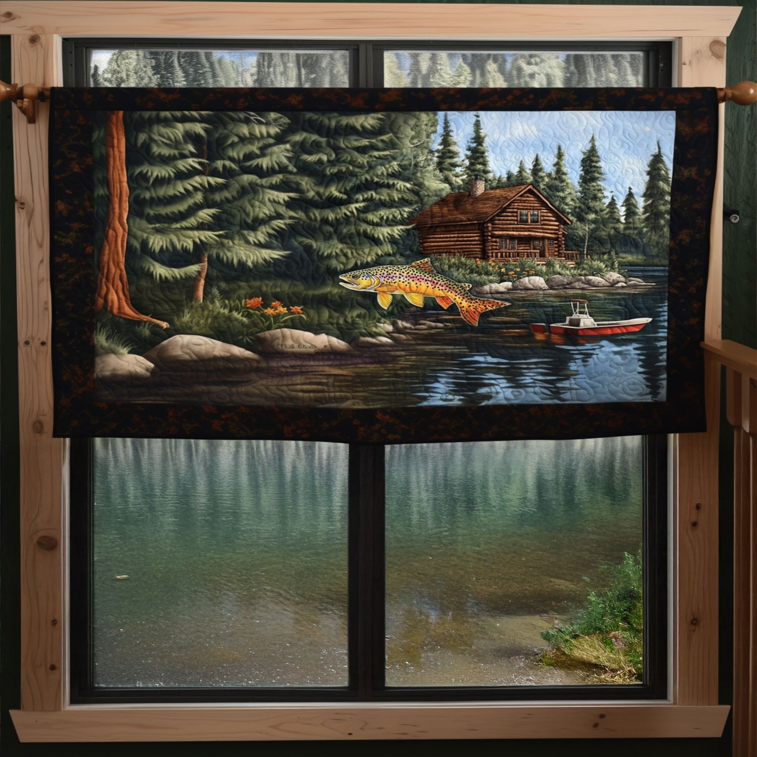 Cedarwood Haven Quilted Valance Rustic Window Topper Valance Special Birthday Gift for Mom