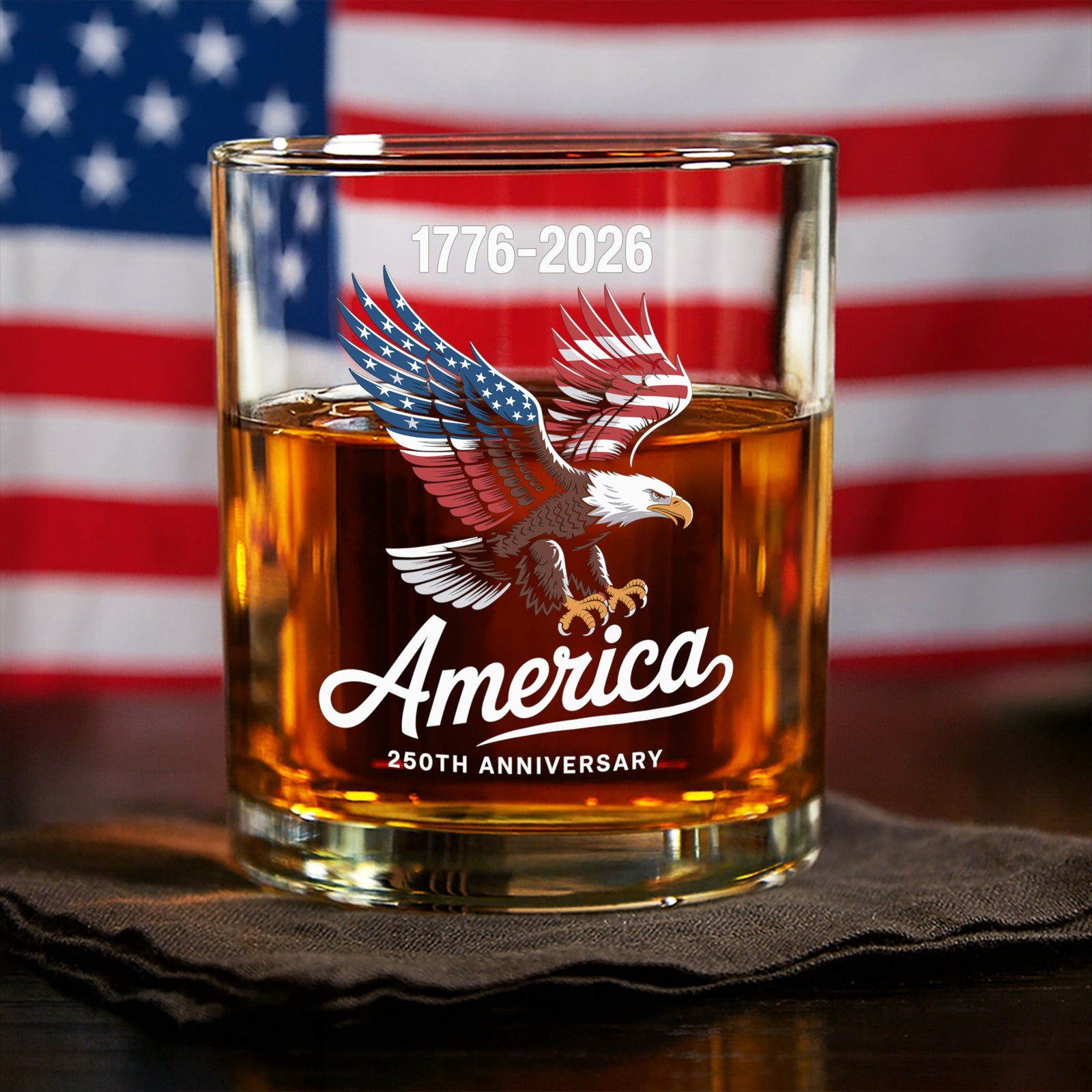 Celebrate 250 Years Of America Usa Anniversary 1776-2026 Whiskey Glass America 250 Merchandise Patriotic Gifts For Him
