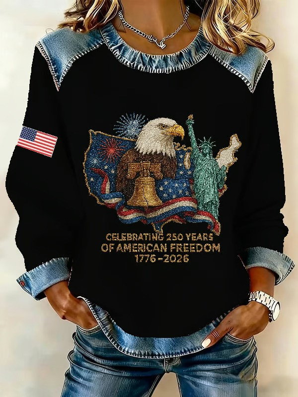 Celebrating 250 Years Of American Freedom Sweatshirt 1776 2026 Patriotic Gift For Mom Gift For Her