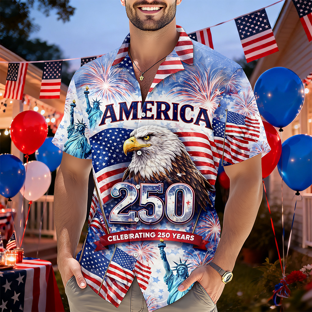 Celebrating 250th Anniversary United States Hawaiian Shirt Patriotic Clothes Gift Ideas