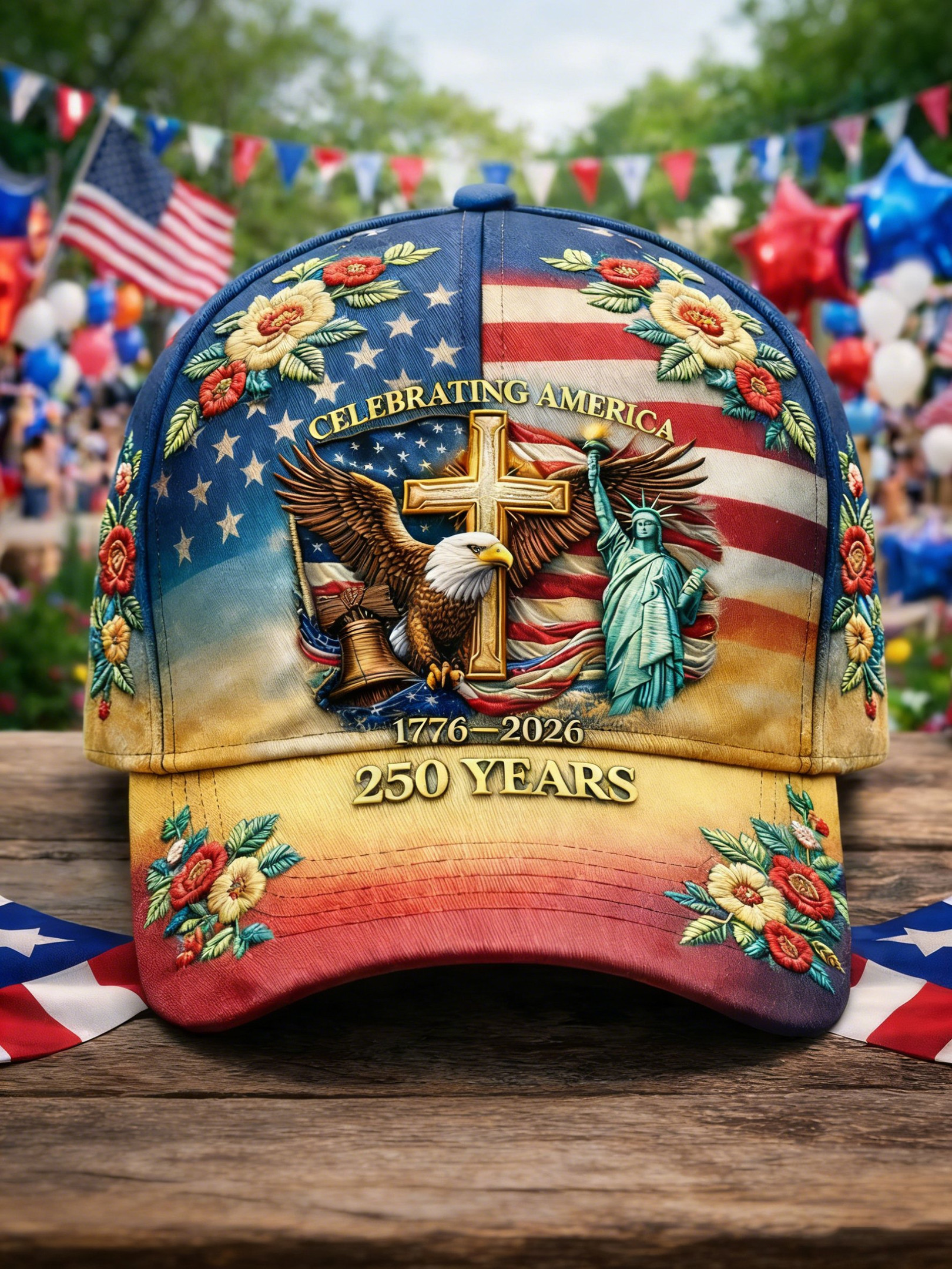 Celebrating America 250 Years Hat Floral 1776 2026 Patriotic Merch Best 4Th Of July Gifts Celebrating America 250 Years Hat Floral 1776 2026 Patriotic Merch Best 4Th Of July Gifts