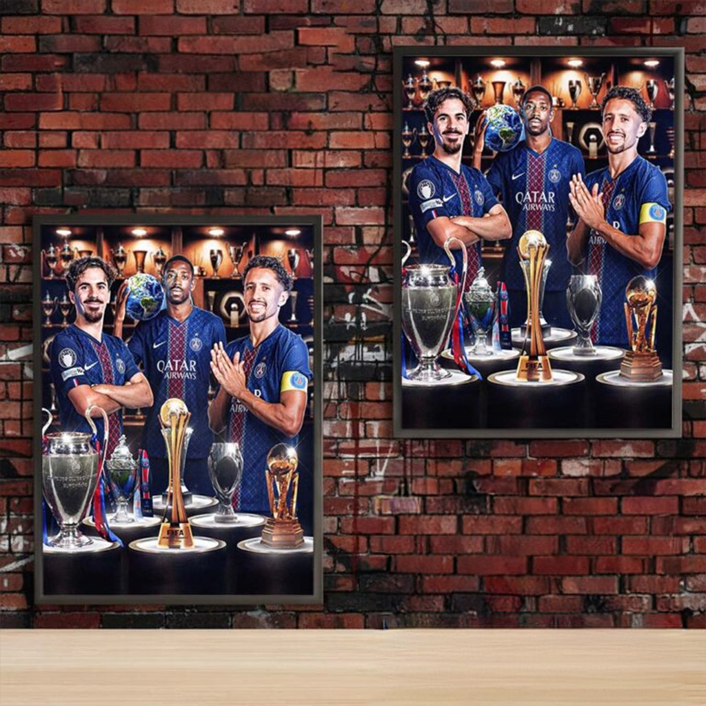 Celebration PSG Have Won Six Trophies In 2025 Poster Home Decor Gifts For Football Lovers