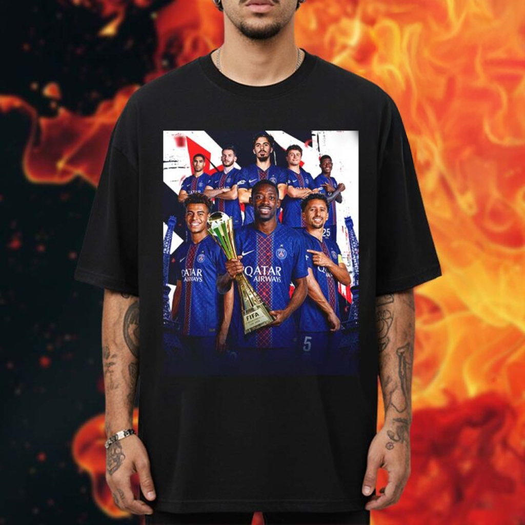 Celebration PSG Won 2025 Intercontinental Cup Paris On Top Of The World T-Shirt Fan Gifts