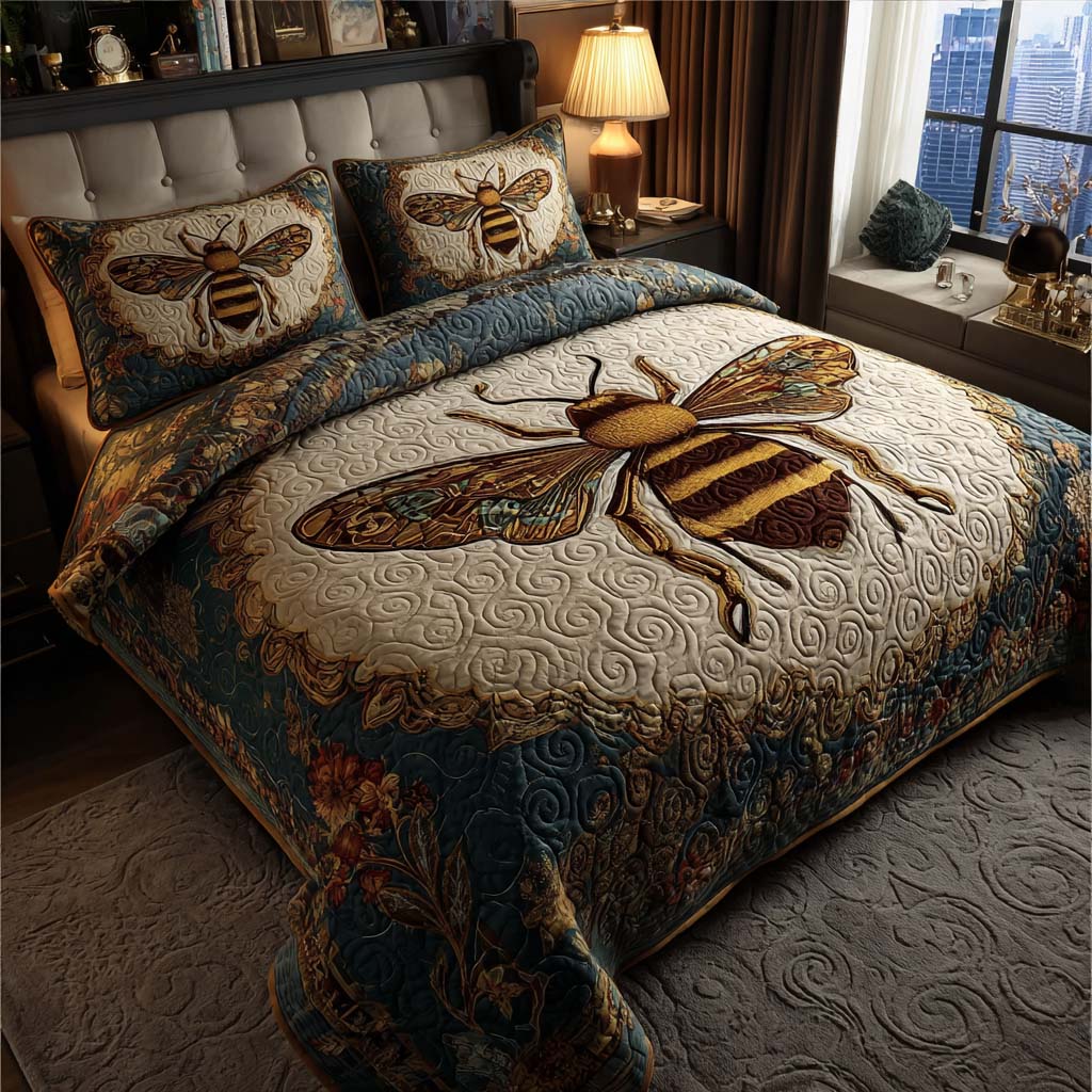 Celestial Bee Quilted Bedding Set Queen Size Quilt Bee Inspired Gift For Mom