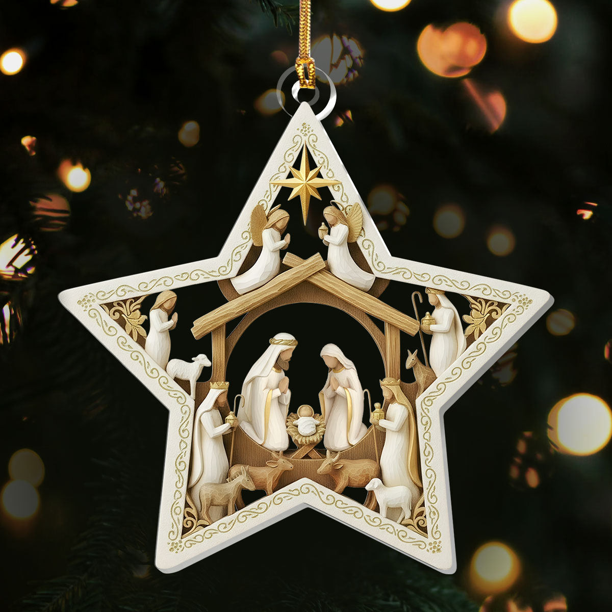 Celestial Blessing Star Christmas Ornament Holiday Decorations Christian Xmas Gifts
