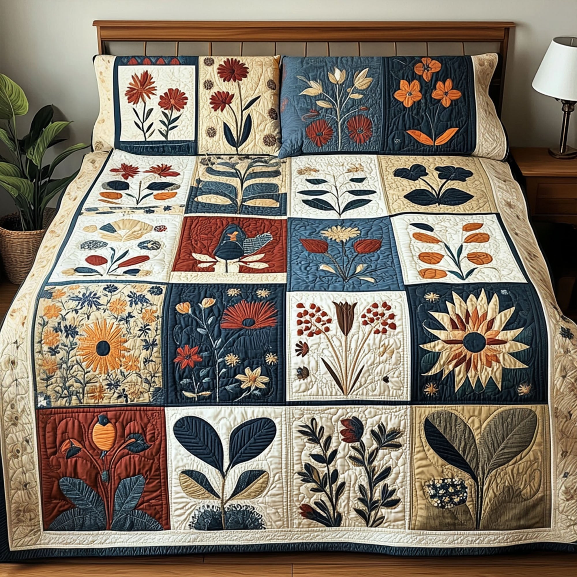 Celestial Bloom Quilted Bedding Set Best Bedding Gift for Holiday Season 2025