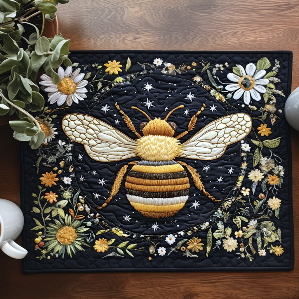 Celestial Buzz Quilted Placemat Christmas Decor Bee Merchandise