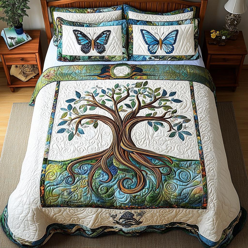 Celestial Canopy Quilted Bedding Set Bed Sheet Set Gifts For Father's Day From Wife