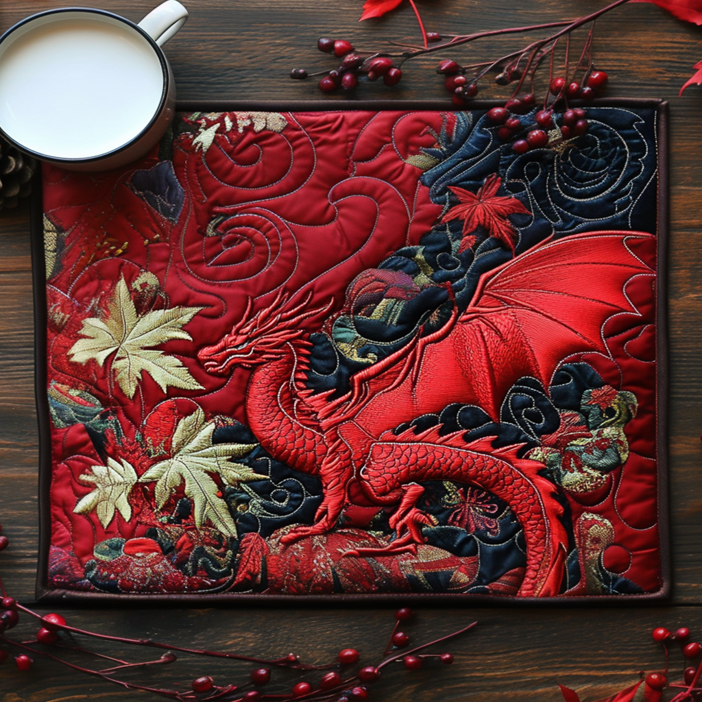 Celestial Dragon Flight Quilted Placemat Dining Table Accessories Presents For Ocean Lovers