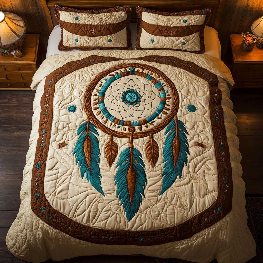 Celestial Dreamcatcher Quilt Bedding Set Full Size Comforter Spiritual Christmas Gift for Family