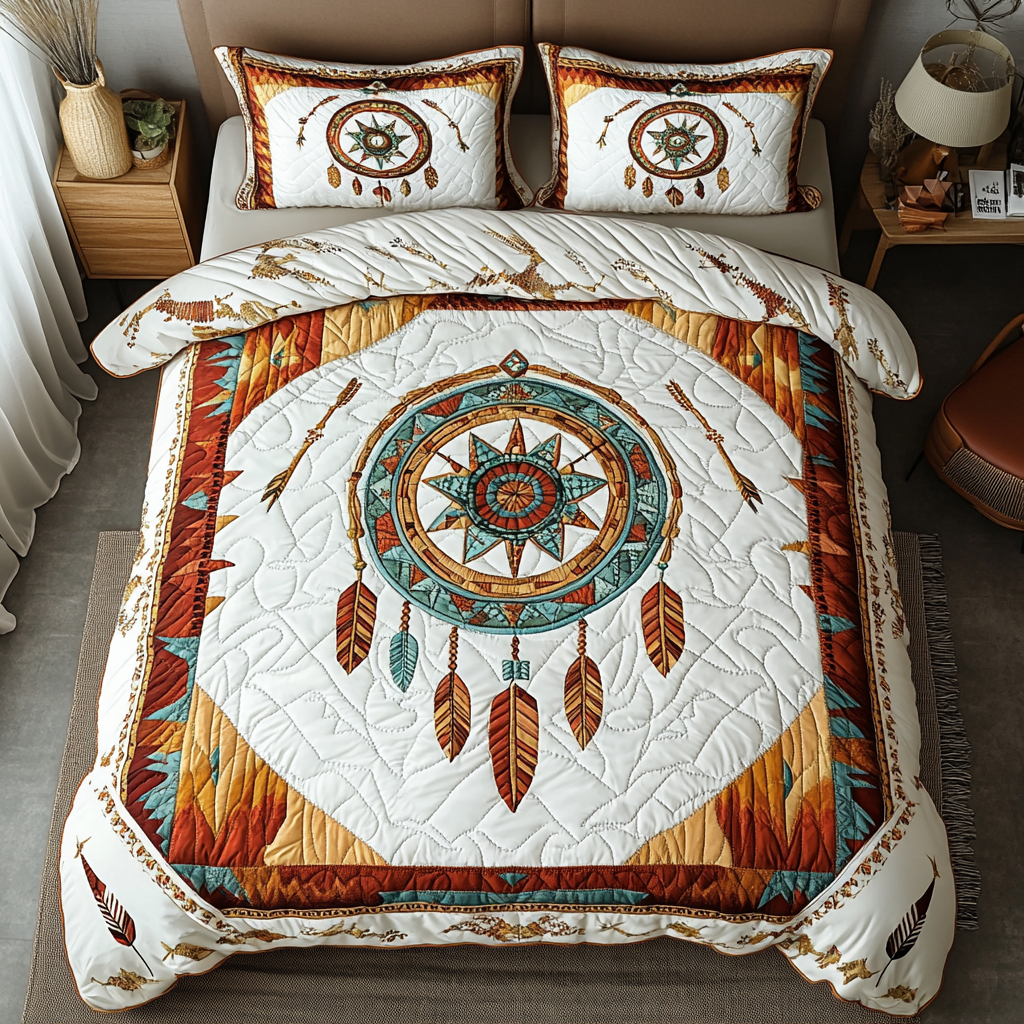 Celestial Dreams Quilted Bedding Set Holiday Season Duvet Cover Set Native American Gift Ideas