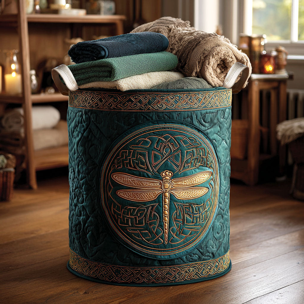 Celestial Flight Quilted Laundry Basket Practical Home Storage Gift with Quilted Design