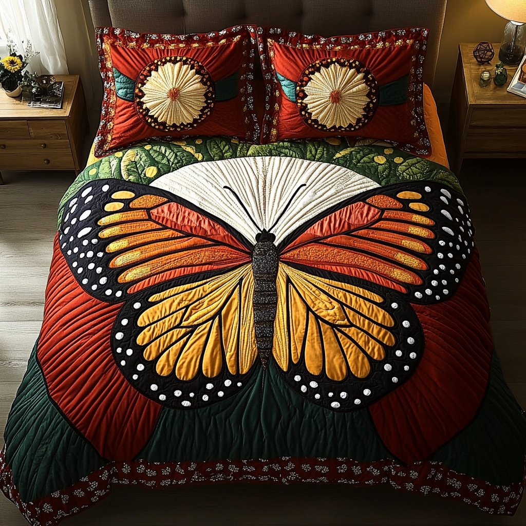 Celestial Flutter Quilted Bedding Set Bed Decor Ideas Unique Best Gifts For Butterfly Lovers