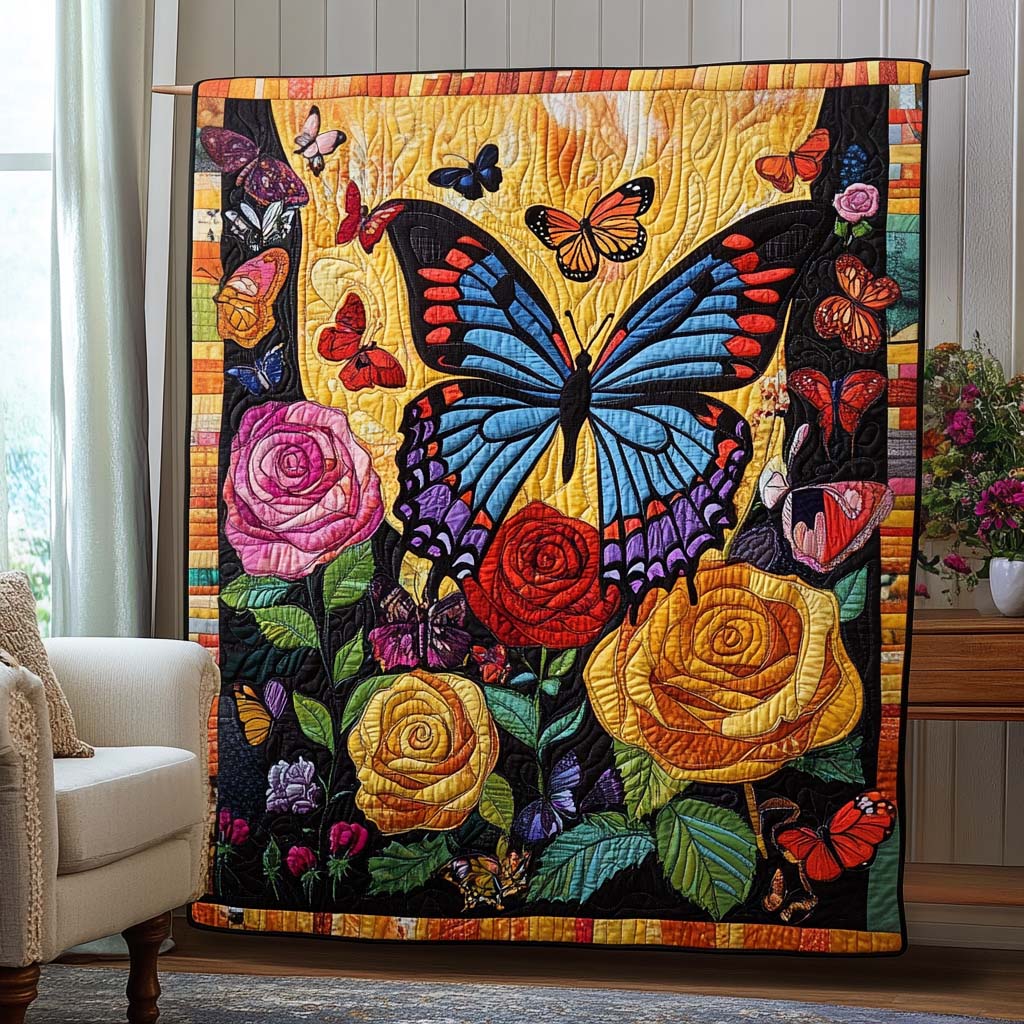 Celestial Flutter Quilted Blanket Butterfly Birthday Presents