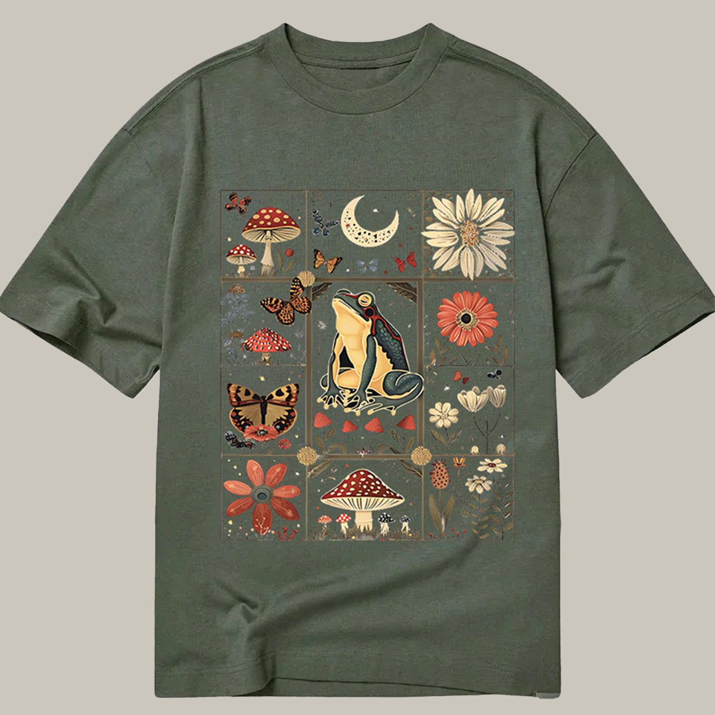 Celestial Frog Goblincore Mushroom Classic Shirt Funny Meme T-Shirt Gift Ideas For Grown Son