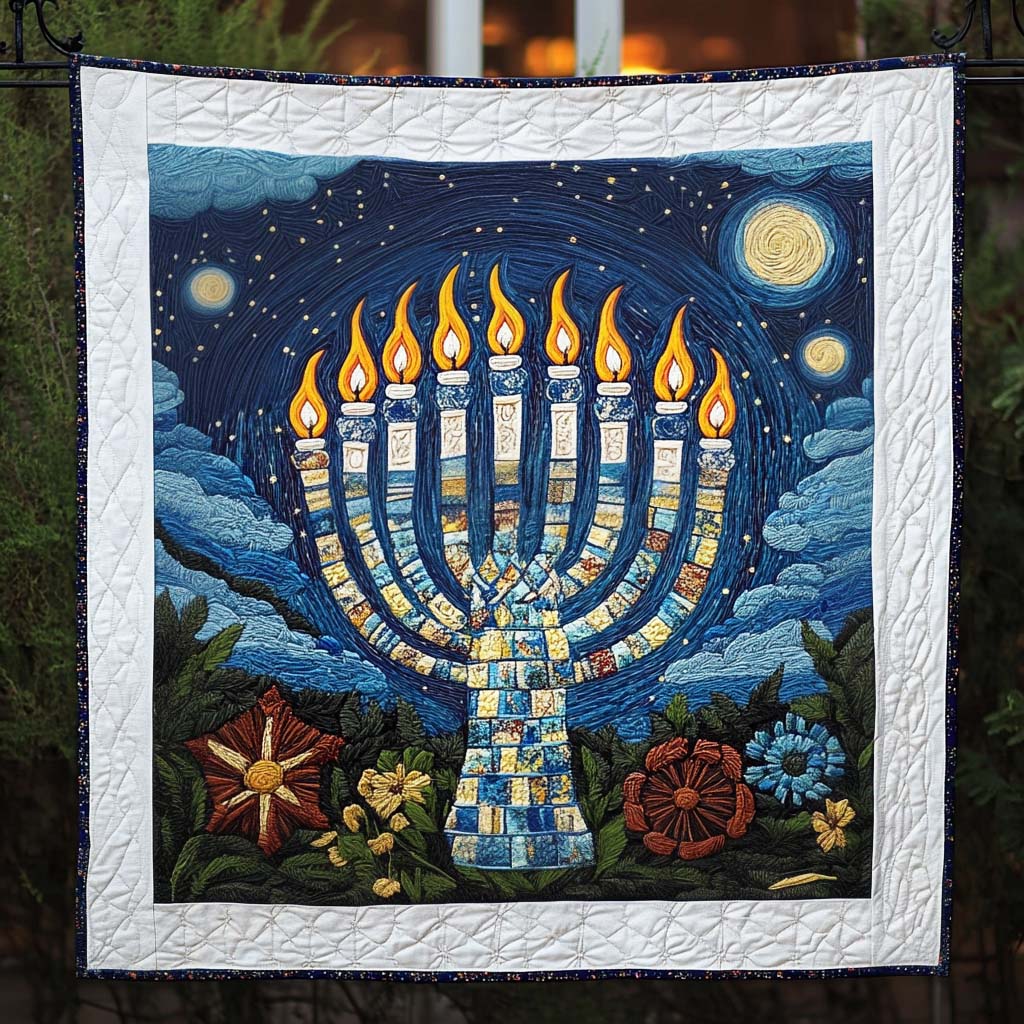 Celestial Glow Quilted Blanket Hanukkah Gifts 2025