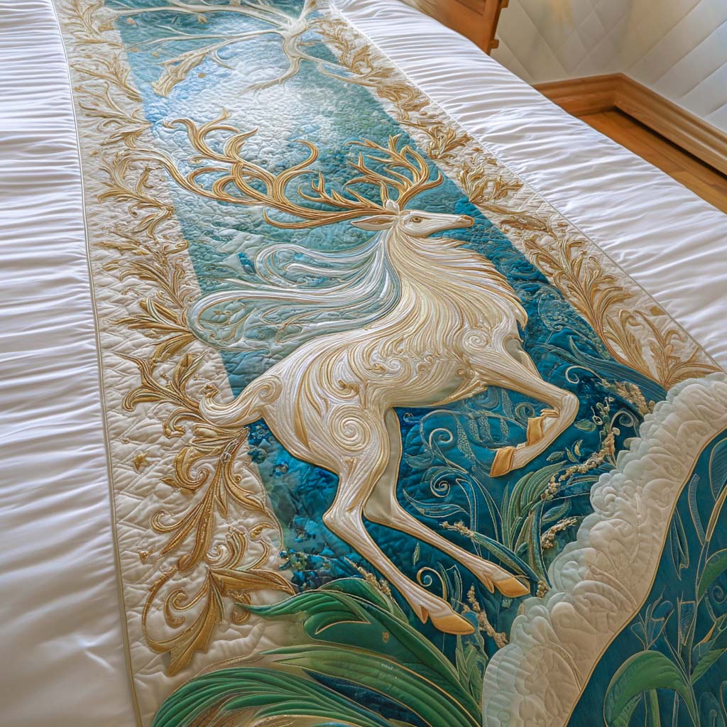 Celestial Grace Quilted Bed Runner Bedroom Decor Ideas Christmas Gifts For A Deer Hunter