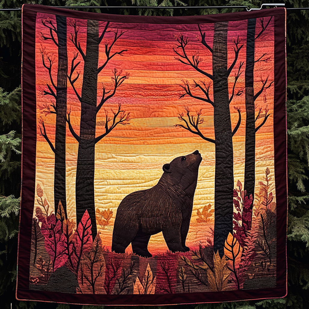 Celestial Grizzly Quilted Blanket Native American Gifts