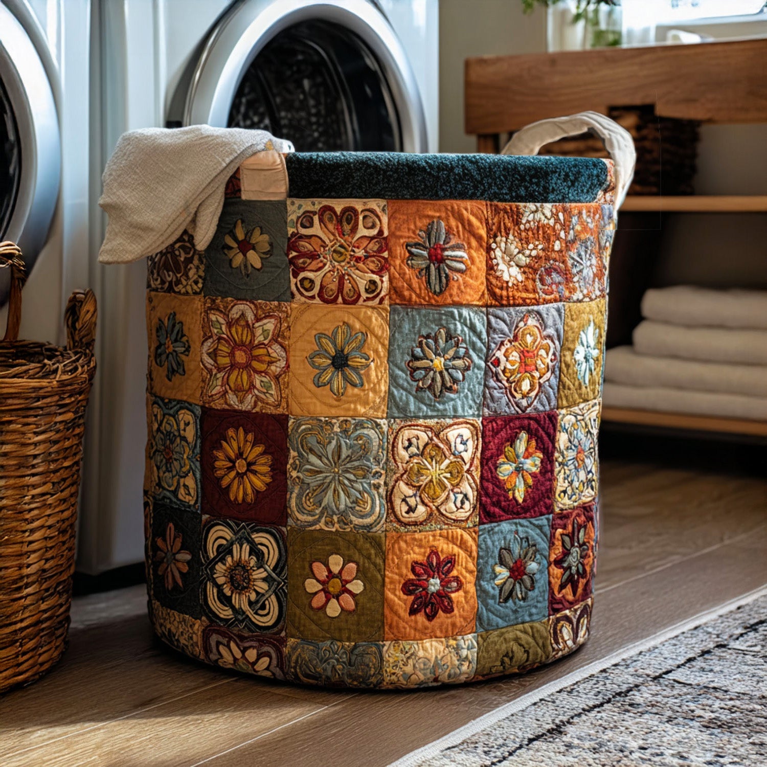 Celestial Lace Quilted Laundry Basket Merch For Dad