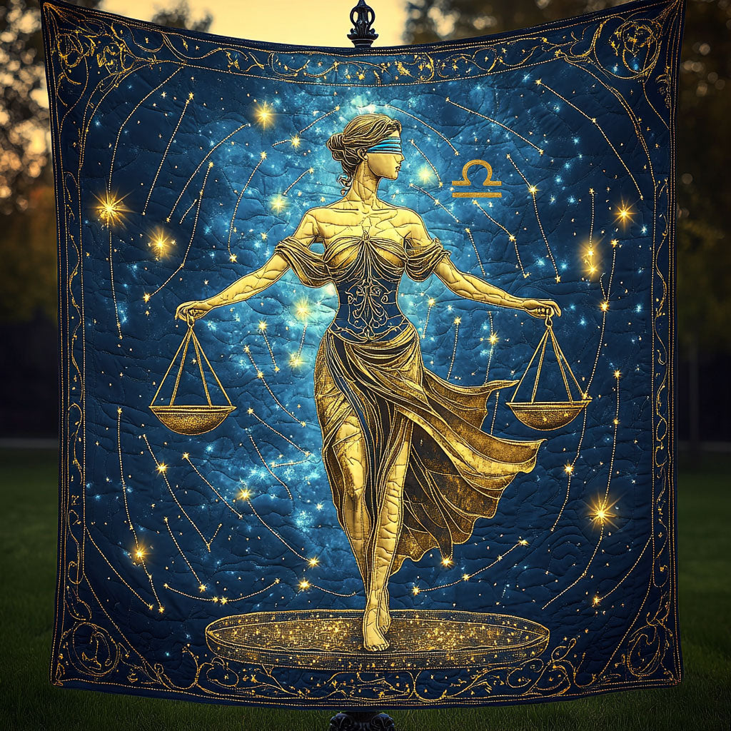 Celestial Libra Queen Quilted Blanket Sofa Couch Throw Blanket Gift For Libra
