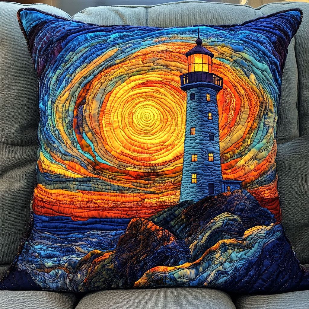Celestial Lighthouse Quilt Pillow Case Cozy Microfiber Pillowcase for Daily Comfort