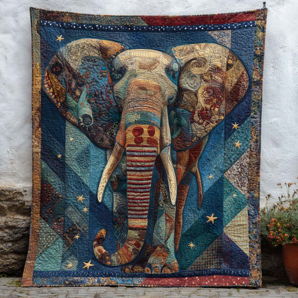 Celestial Majesty Quilted Blanket Bedroom Decor Elephant Love Gifts For Her