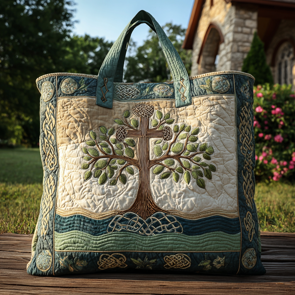 Celestial Path Quilted Tote Bag Christmas Presents For Christians